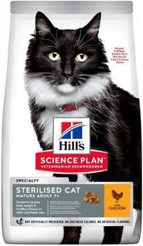 Сухой корм для стерилизованных пожилых кошек Hills SP Mature Adult 7+ Sterilised Cat 3 кг (52742024042) 052742024042 фото
