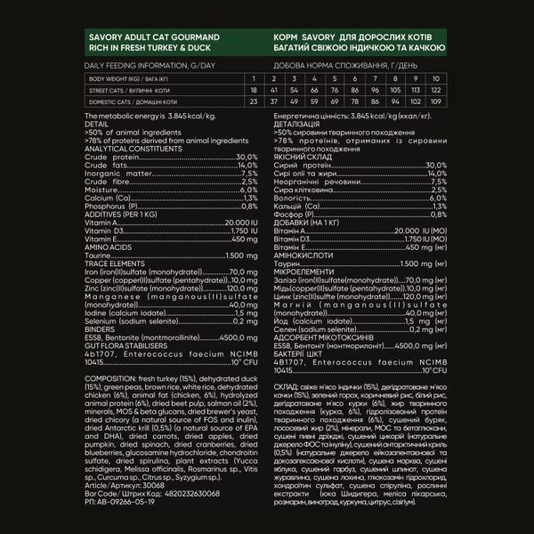 Сухой корм для кошек Savory со свежим мясом индейки и уткой 8 кг (4820232630068) 30068 фото