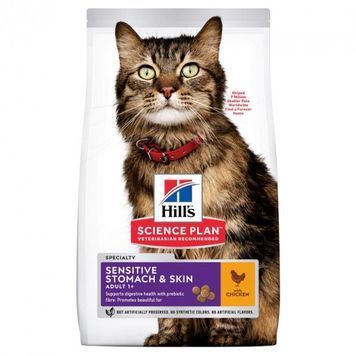 Корм сухой для кошек с чувствительным пищеварением Hill's Science Plan Feline Adult Sensitive Stomach & Skin 0,3 кг (052742023885) 052742023885 фото